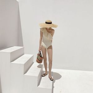 One Shoulder Asymmetrical Swimsuit One Piece Chic